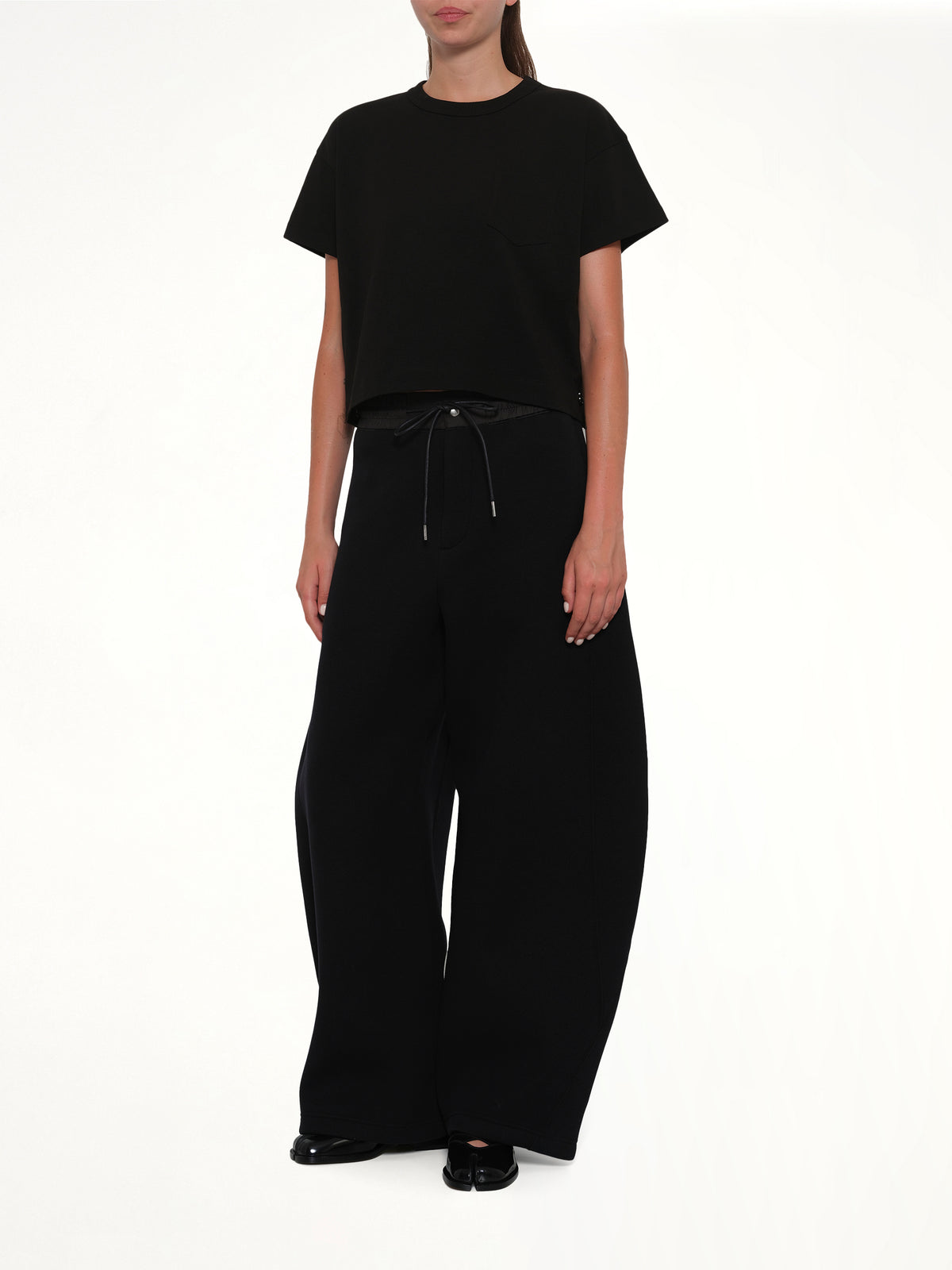 S Cotton Jersey T-Shirt in Black