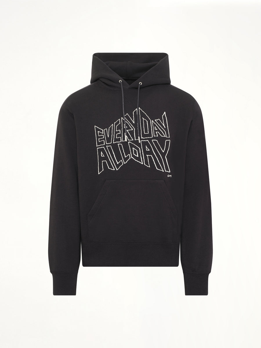 Geoff Sacai Print Hoodie in Black