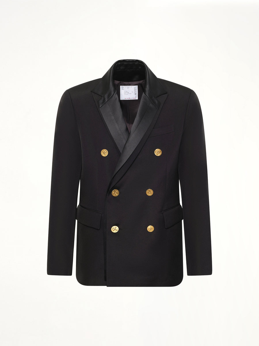 Double-Faced Silk Cotton Jacket in Black