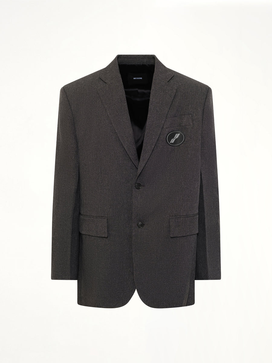 Oversized Suit Logo Blazer in Charcoal