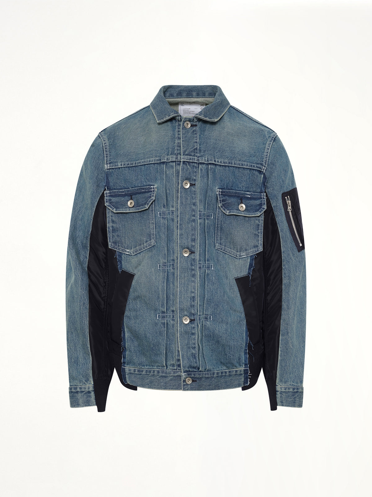 Denim x Nylon Twill Jacket in Light Blue