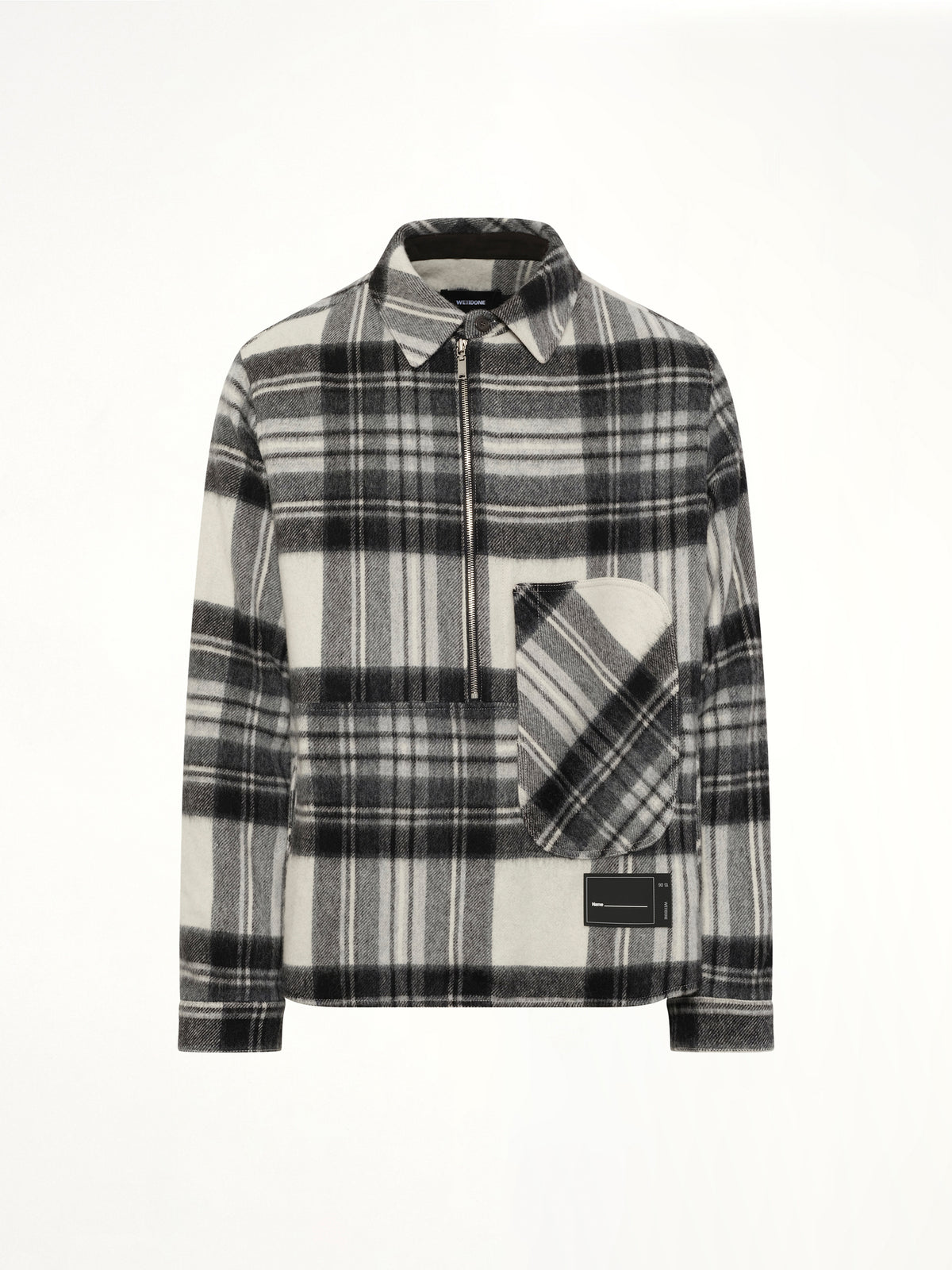 Check Anorak Wool Shirt in Grey
