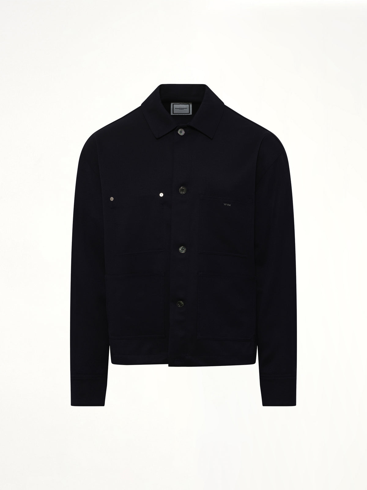 Wool Button Shirt in Navy