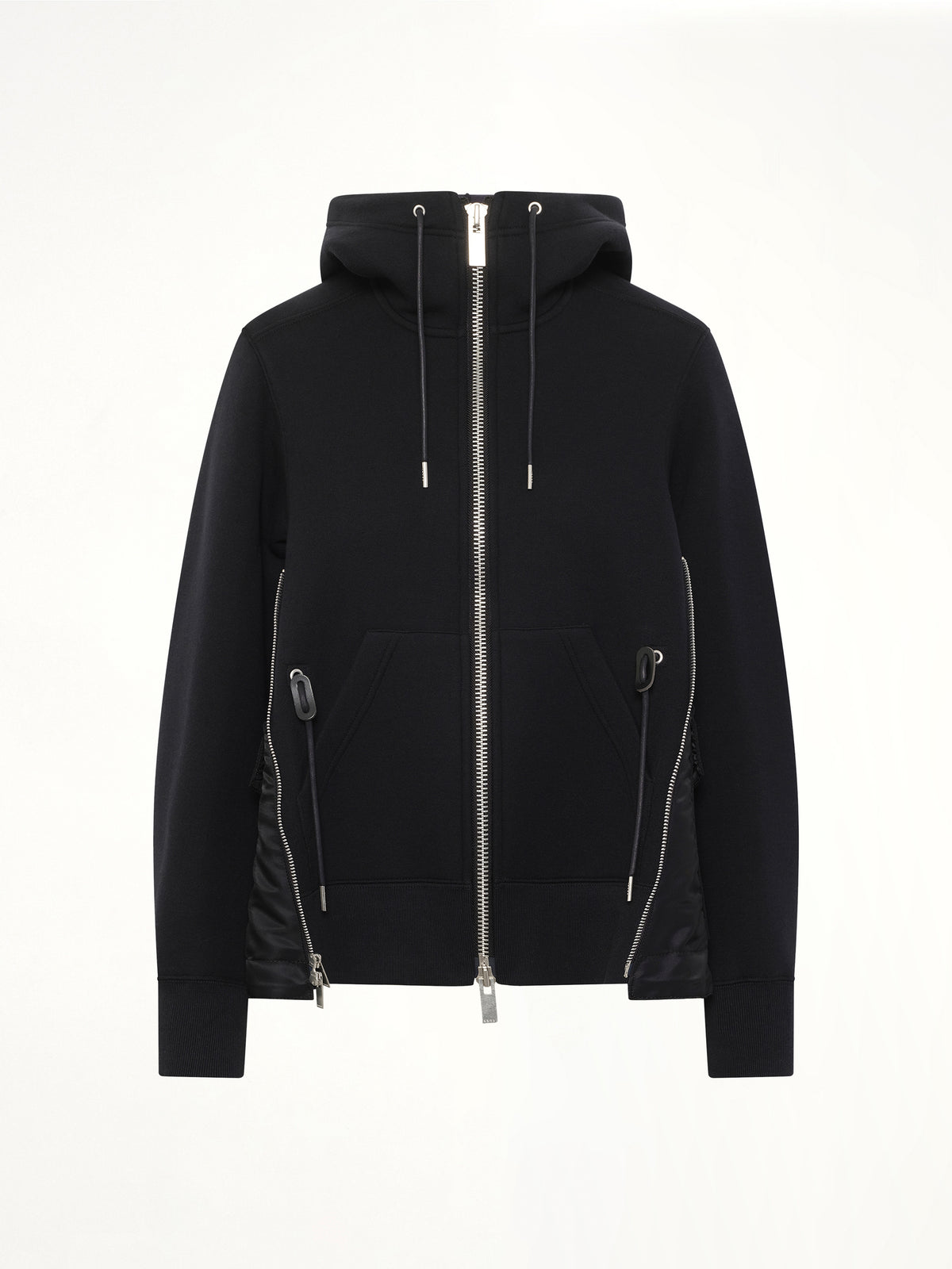 Sponge Sweat x Nylon Twill Hoodie in Black