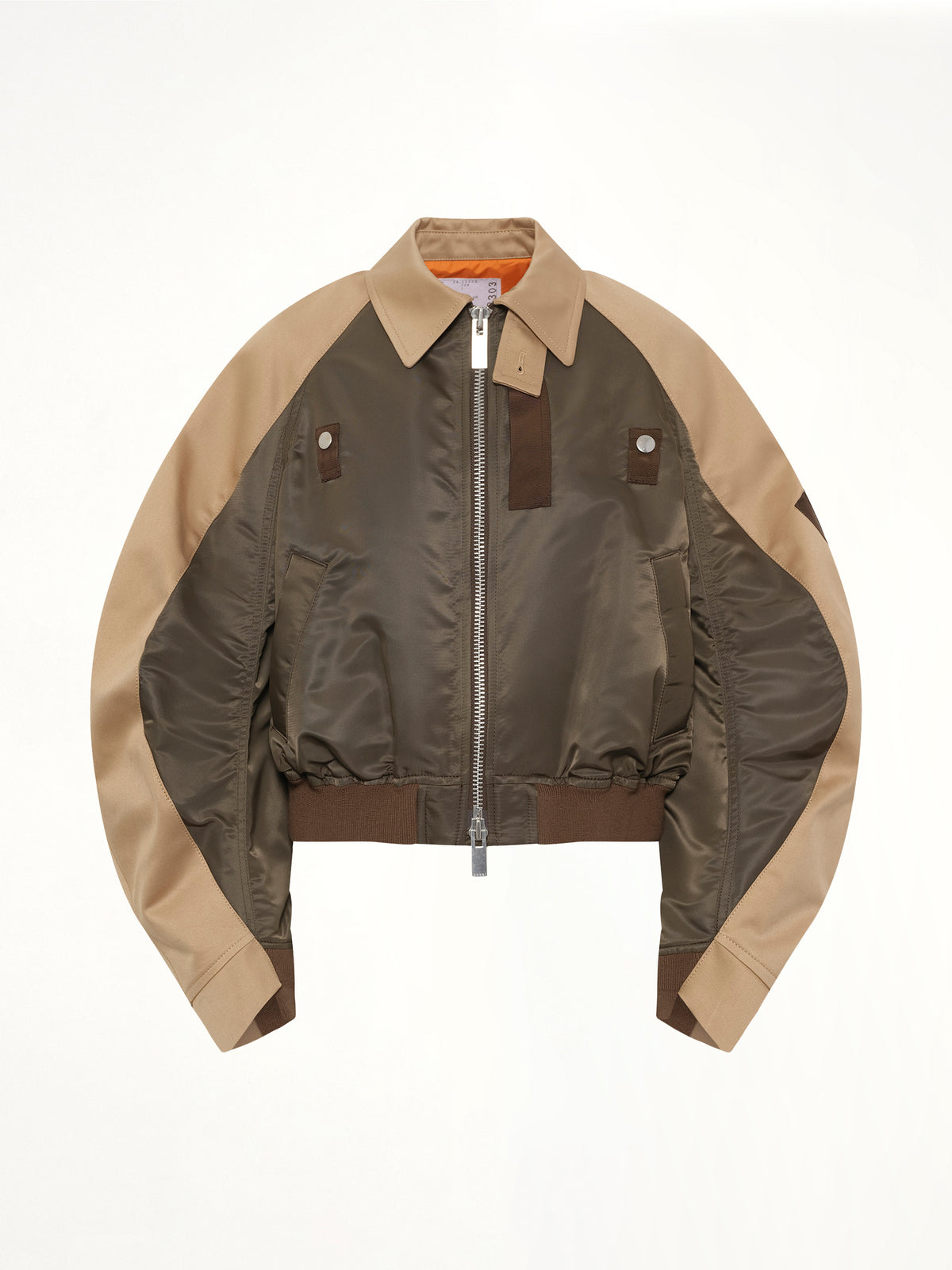 Cotton Chino x Nylon Twill Blouson in Khaki/Beige
