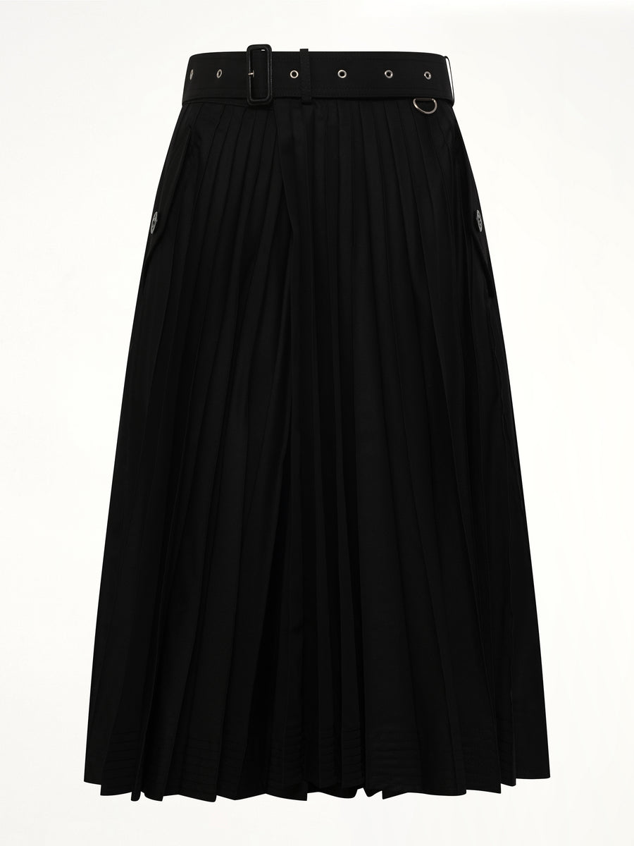 Cotton Gabardine Skirt in Black