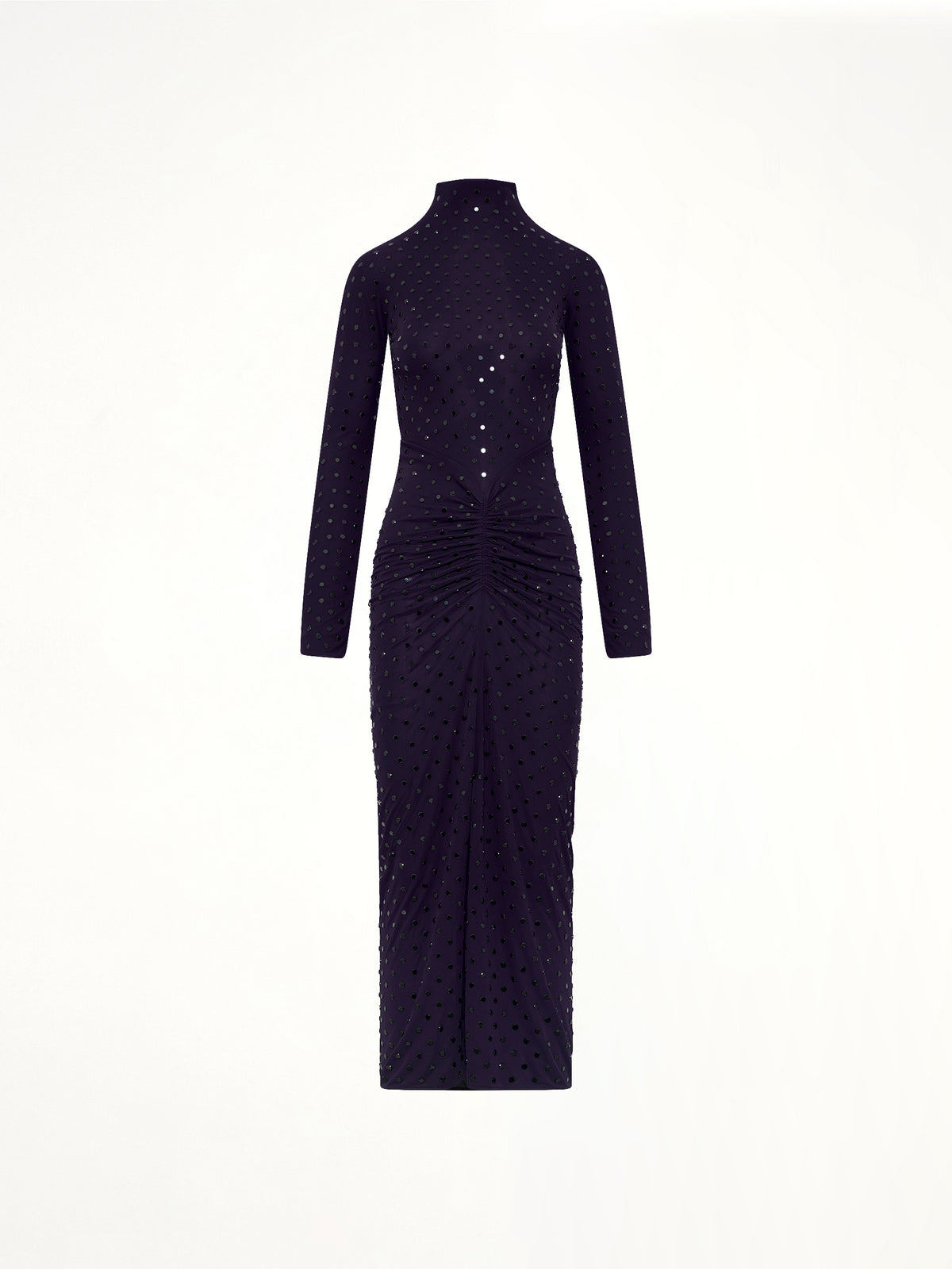 Draped Dress LS in Aubergine