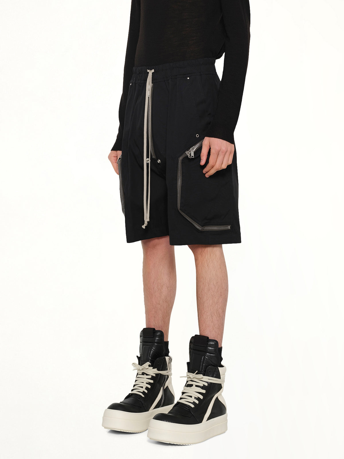 Cotton Twill Heizer Shorts in Black