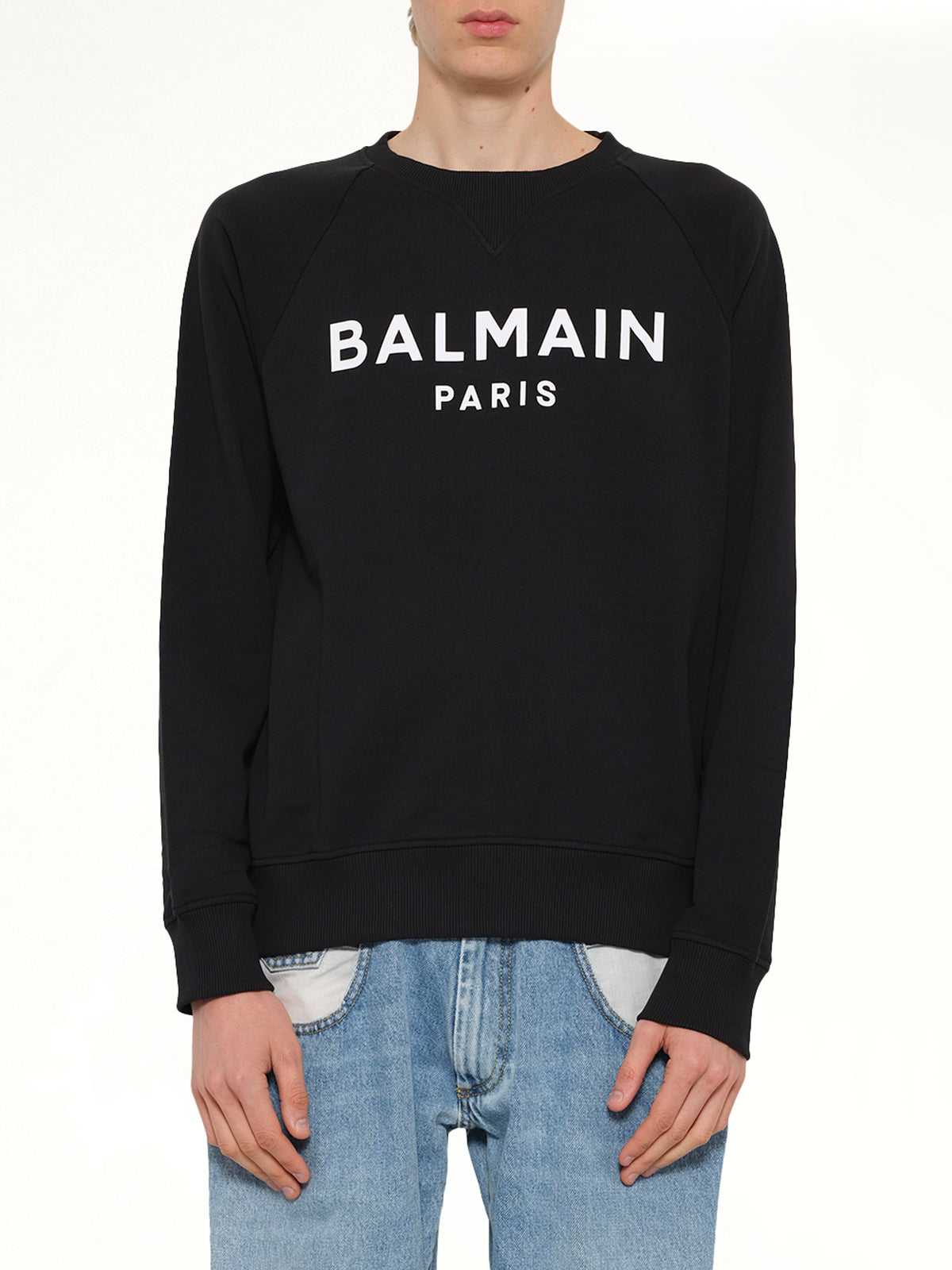 Balmain Print Sweatshirt in Black/White