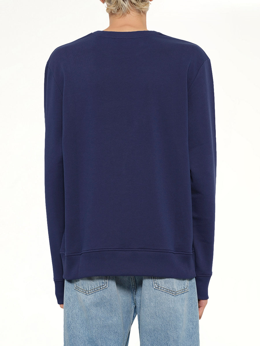 College Emblem Sweatshirt in Blue/Beige