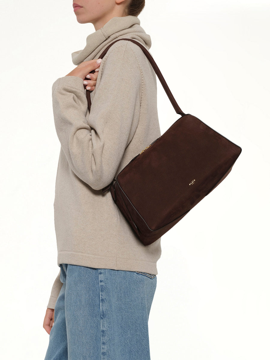 Le Bouledogue Medium Bag in Brun Fonce