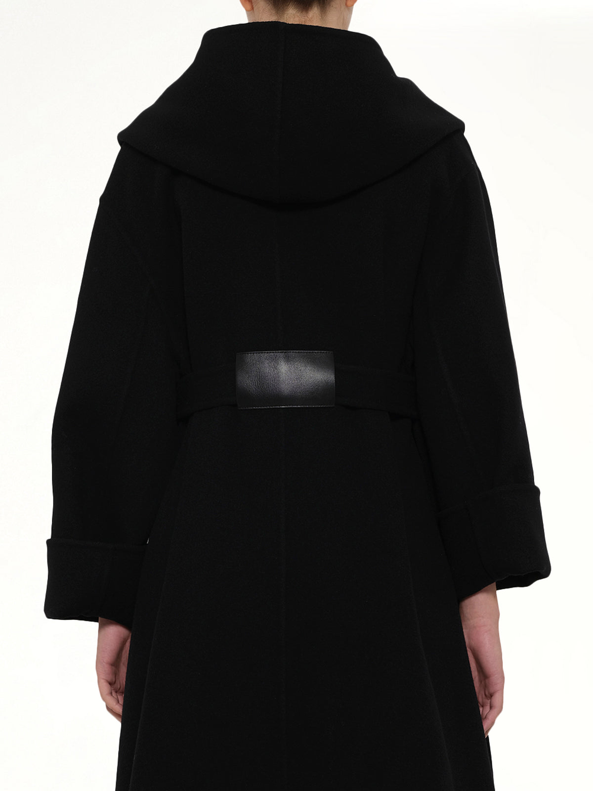 Hood Wrap Coat in Black