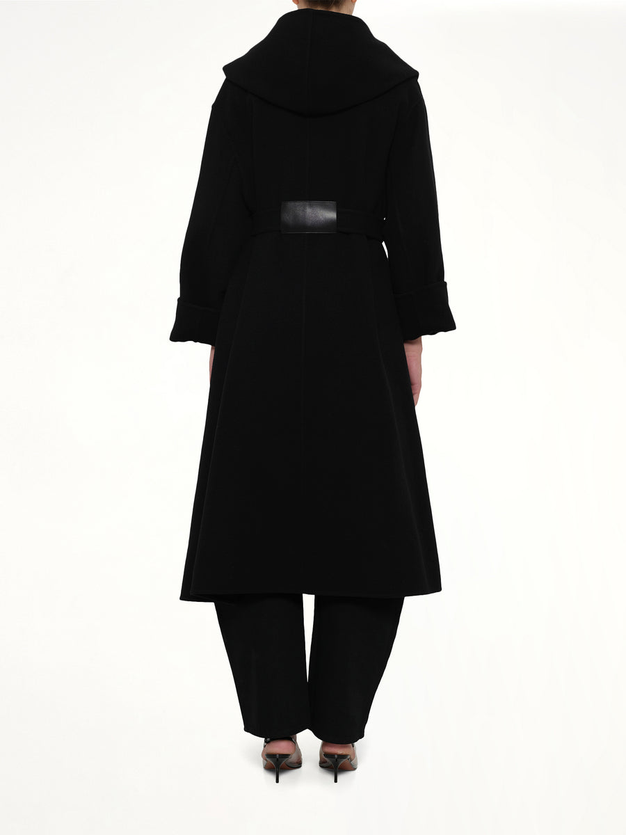 Hood Wrap Coat in Black