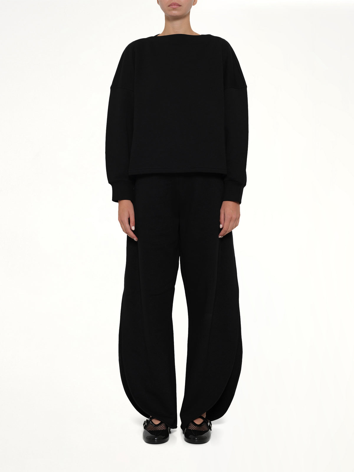 Boatneck Sweatshirt in Black