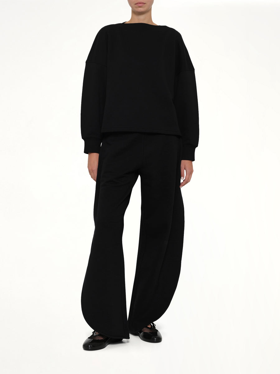 Boatneck Sweatshirt in Black