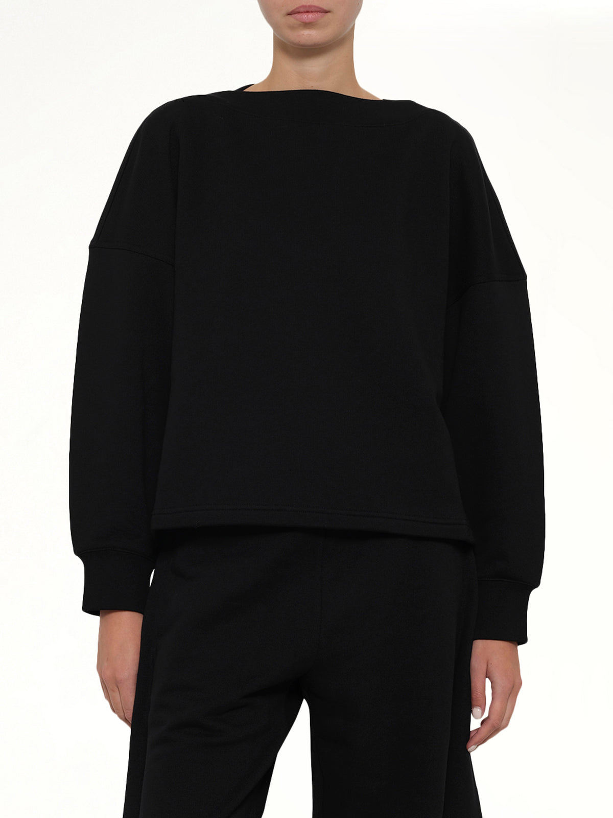 Boatneck Sweatshirt in Black