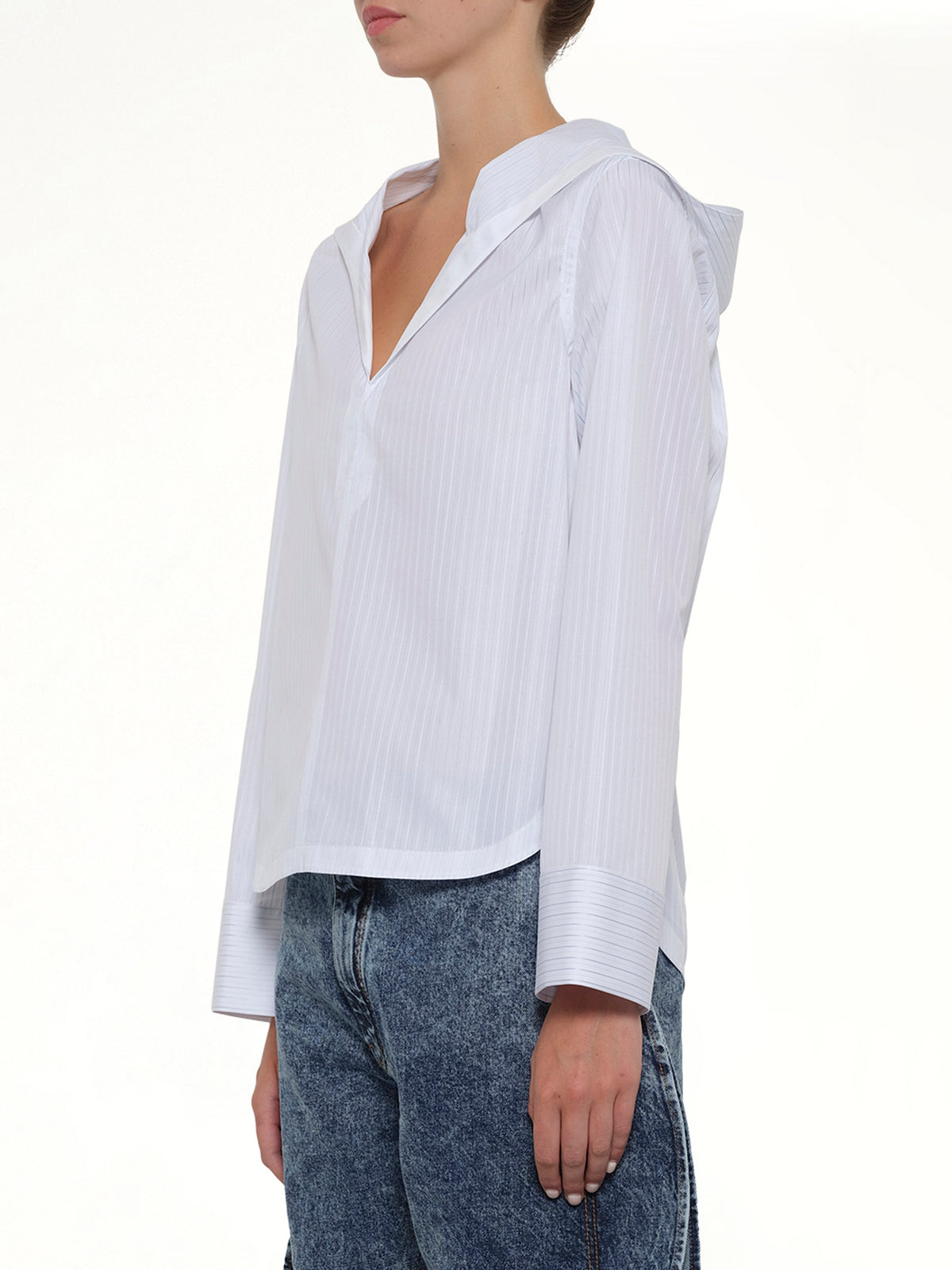 Hooded Shirt in White
