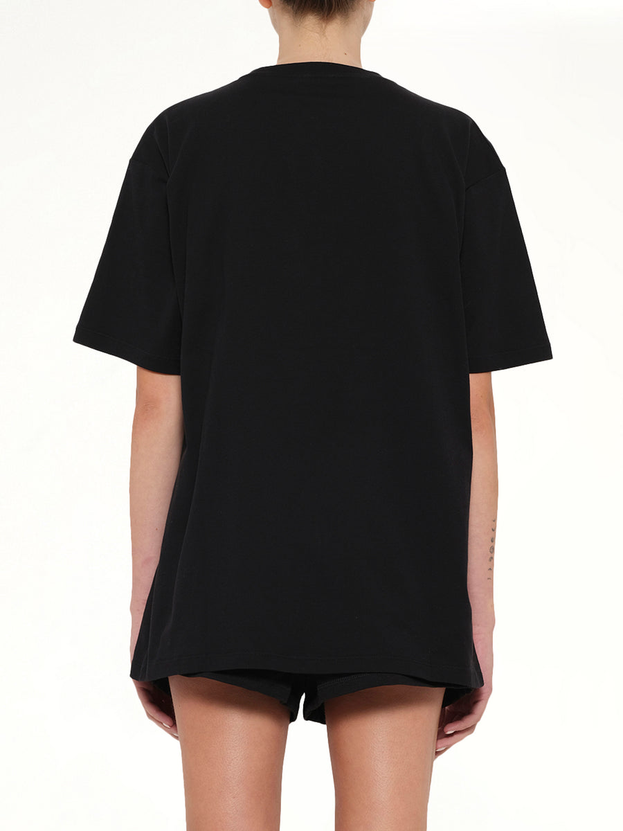 Leopard Print T-Shirt in Black/White