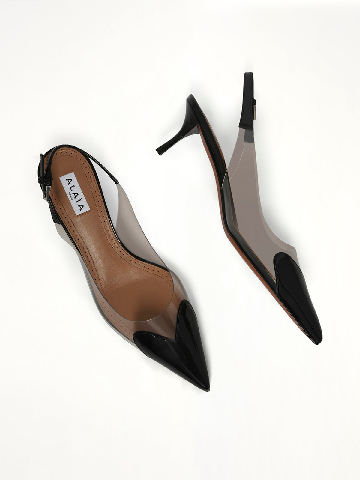 Le Coeur Slingbacks H55 in Black Top View | ALAIA