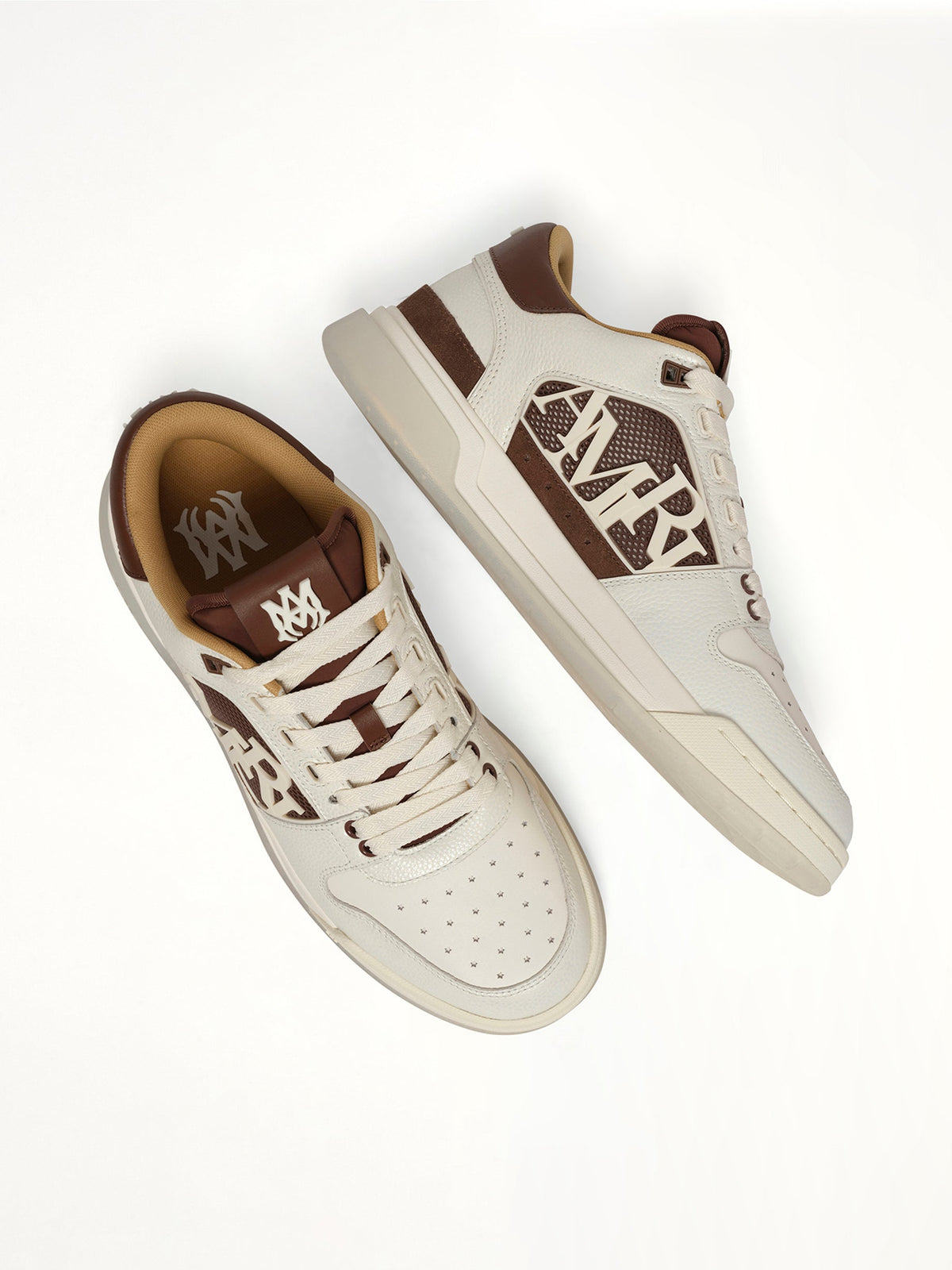 Pebbled Classic Low Sneaker in Tobacco Top View | AMIRI
