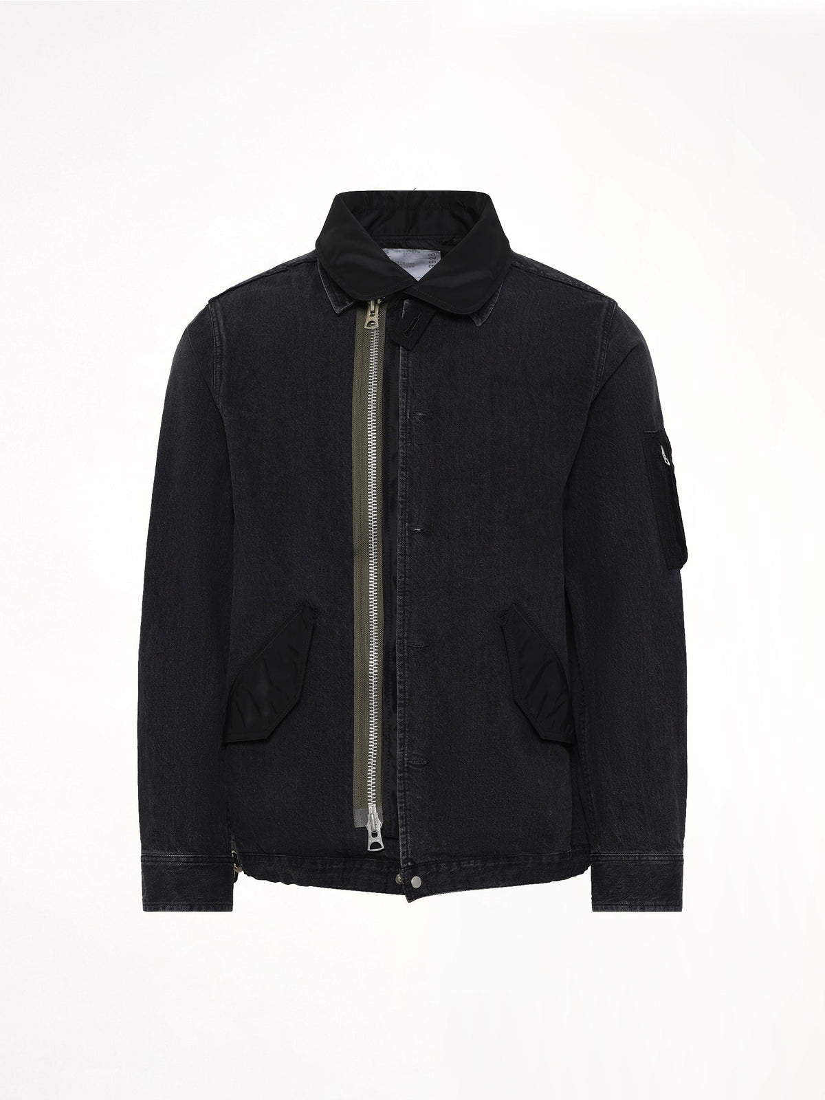 Denim x Nylon Twill Blouson in Black
