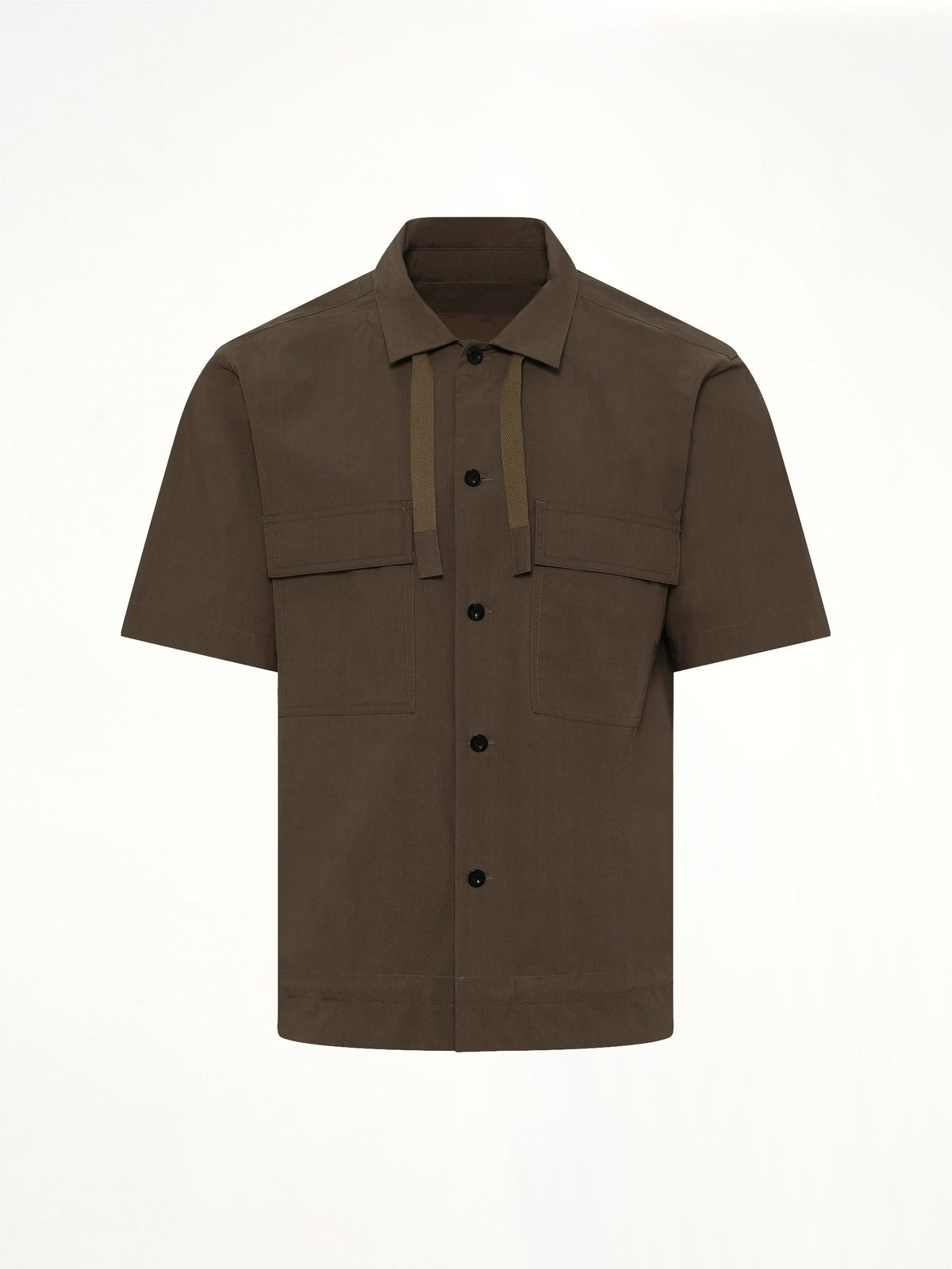Cotton Typewriter Shirt in Taupe