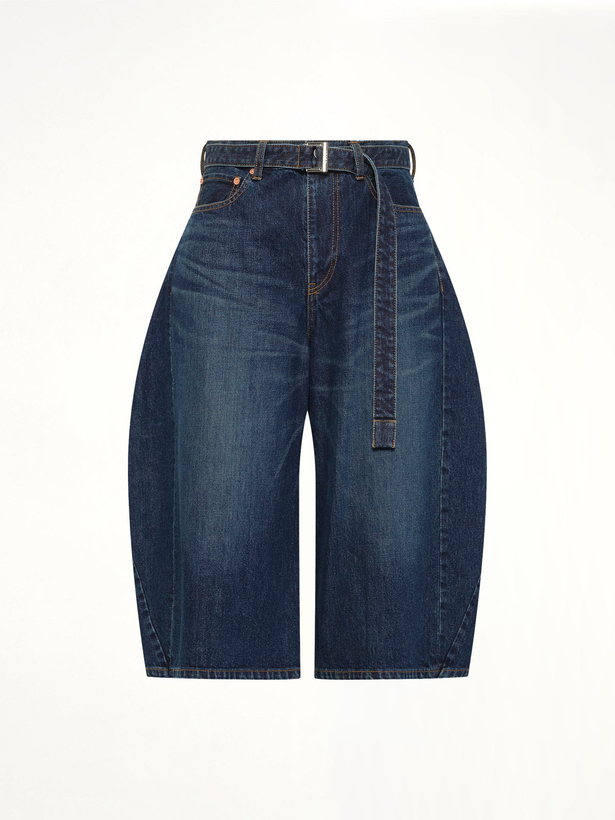 Barrel Denim Bermuda Pants in Blue