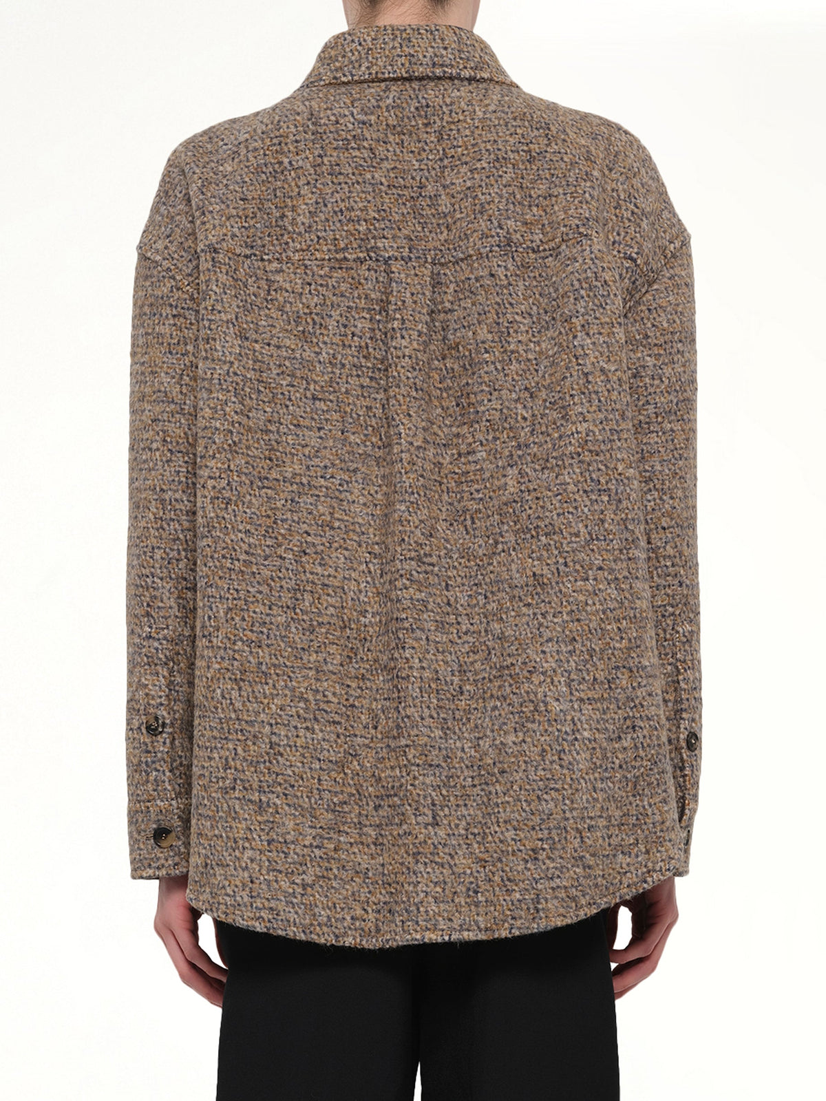 Overshirt in Beige/Blue Melange