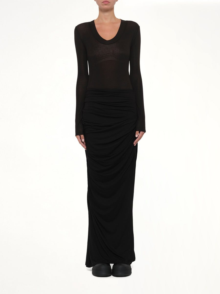 Circle Neck Bodysuit in Black