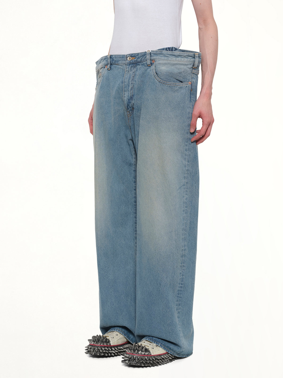 Floating Waist Denim Pants in Indigo