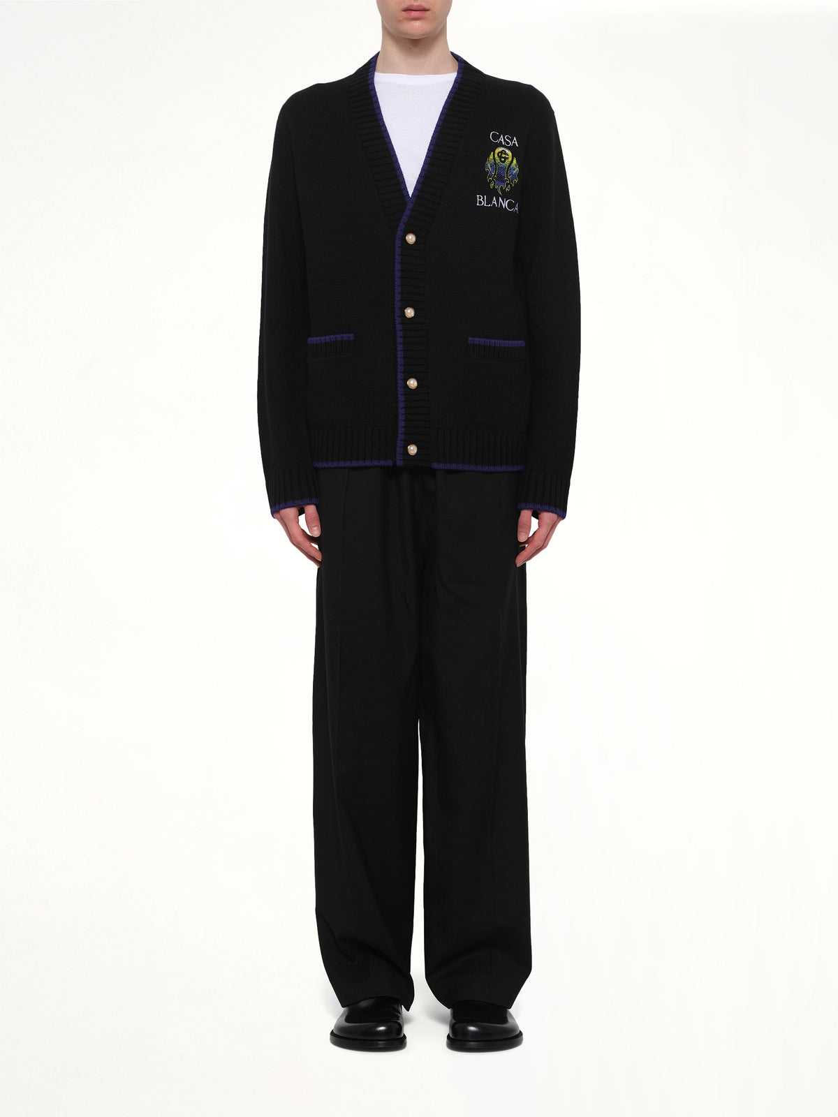 Flaming Tennis Ball Cardigan in Black