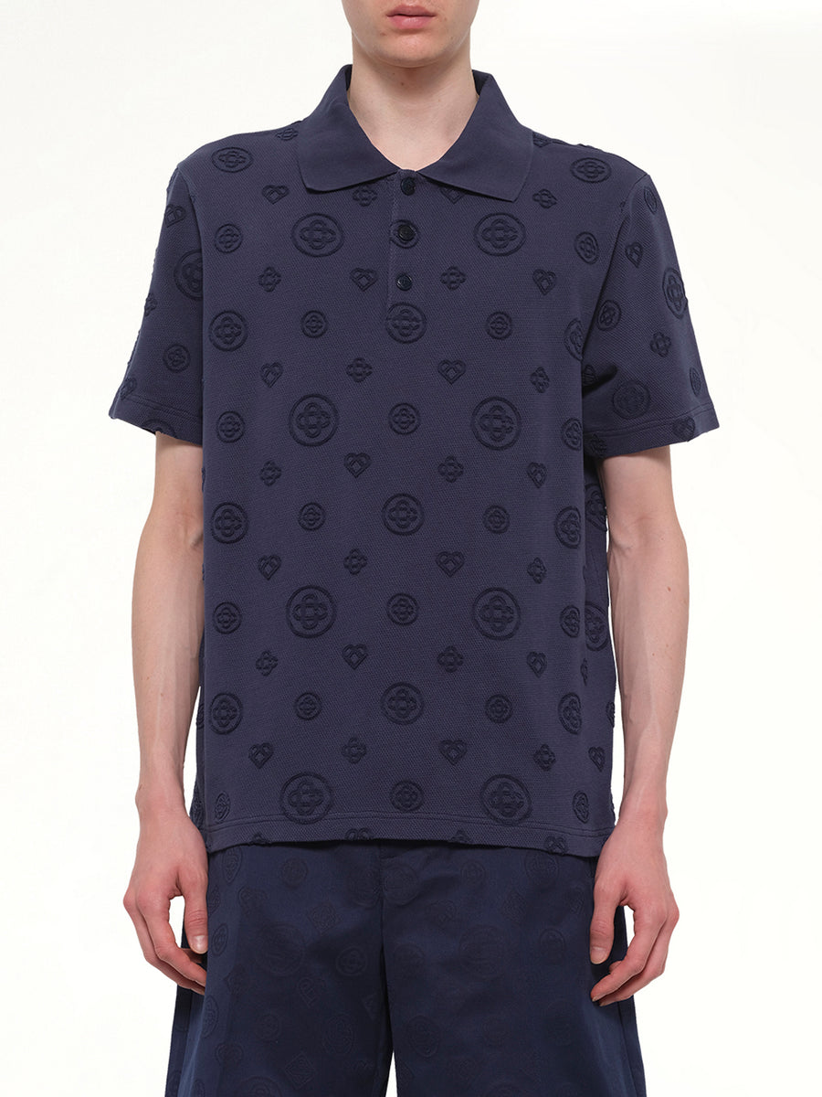 Applique Monogram Polo in Navy