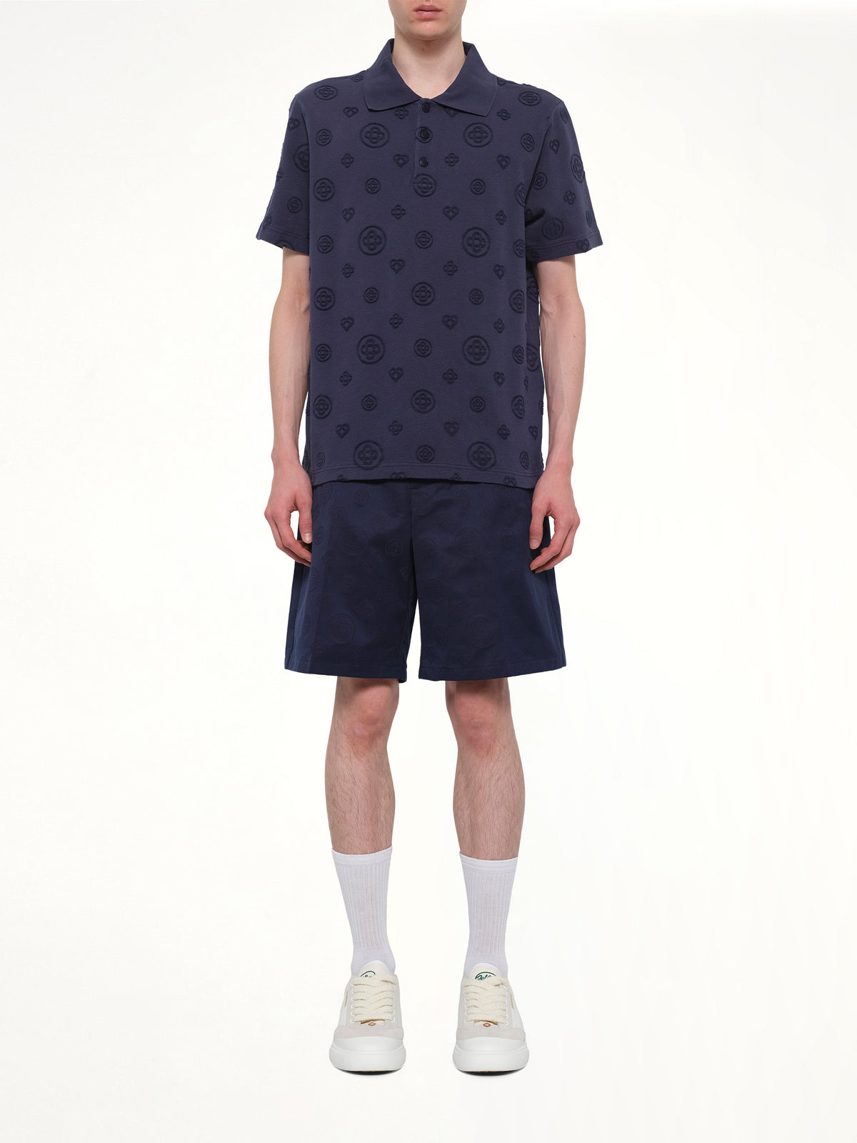 Applique Monogram Polo in Navy