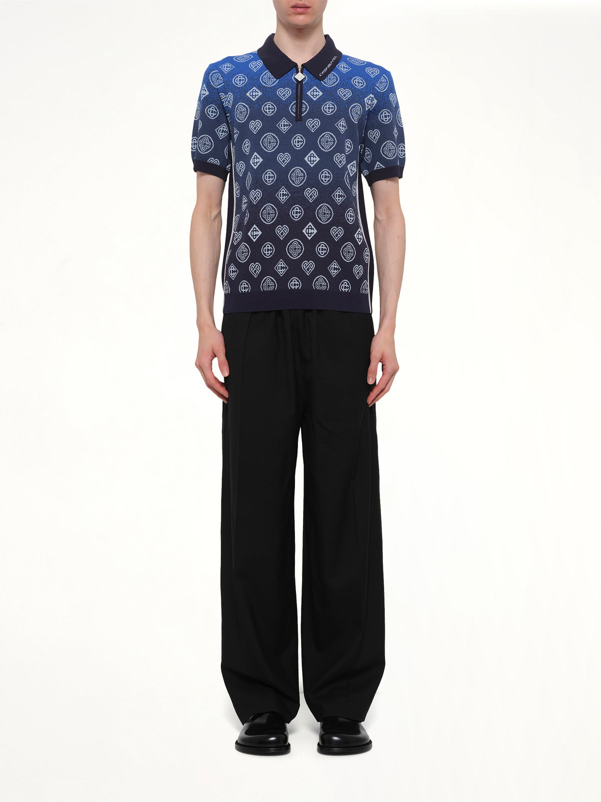 Gradient Monogram Polo Shirt in Blue