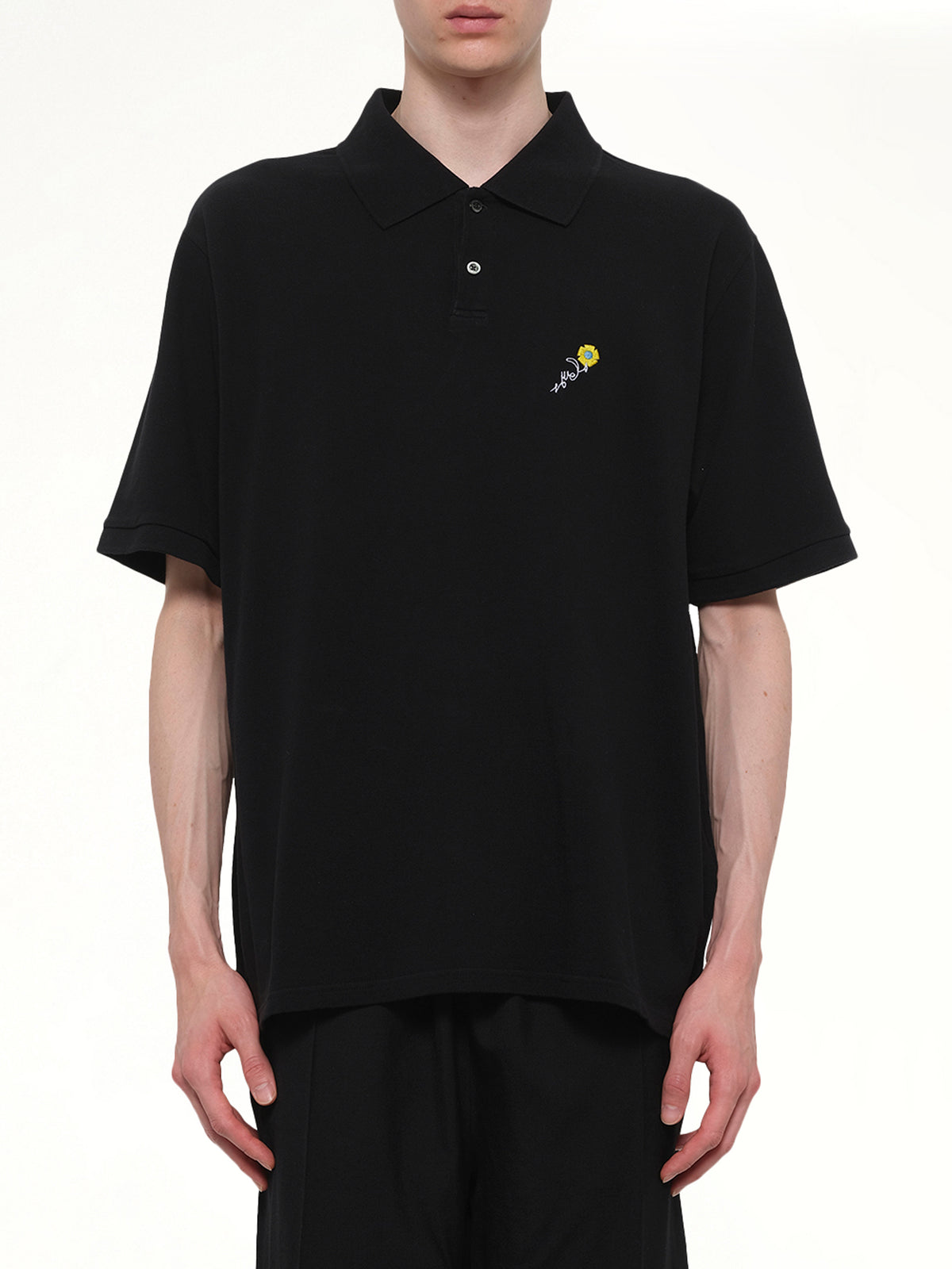 S/S Pique Polo in Black