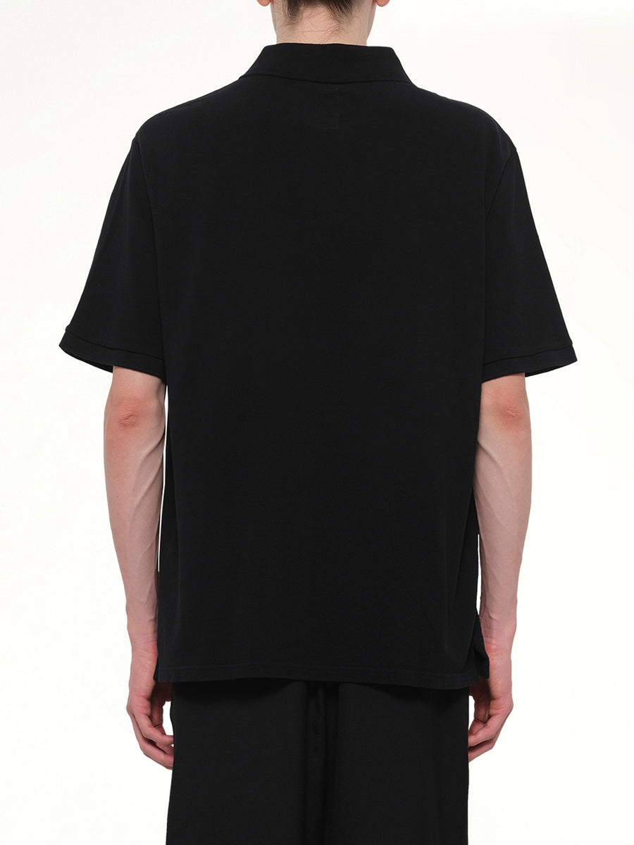 S/S Pique Polo in Black