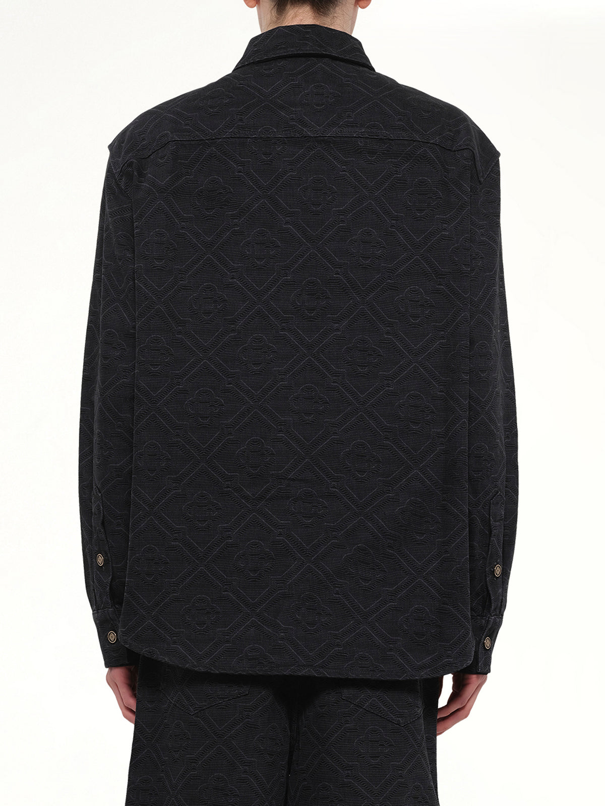 Laser Monogram Denim Shirt in Black