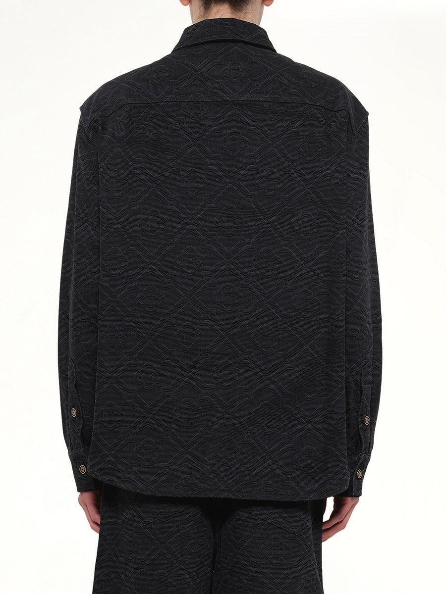 Laser Monogram Denim Shirt in Black