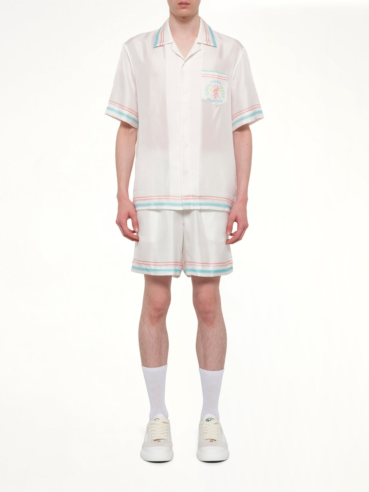 Dance Joy Cuban Collar SS Shirt in White
