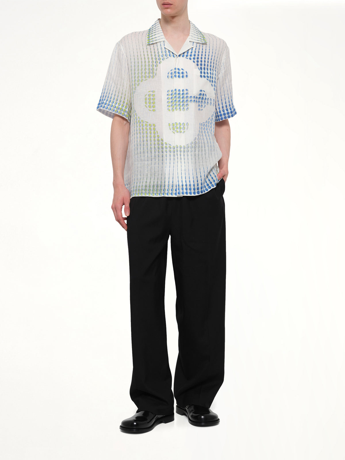 Pills Cuban Collar SS Shirt in White