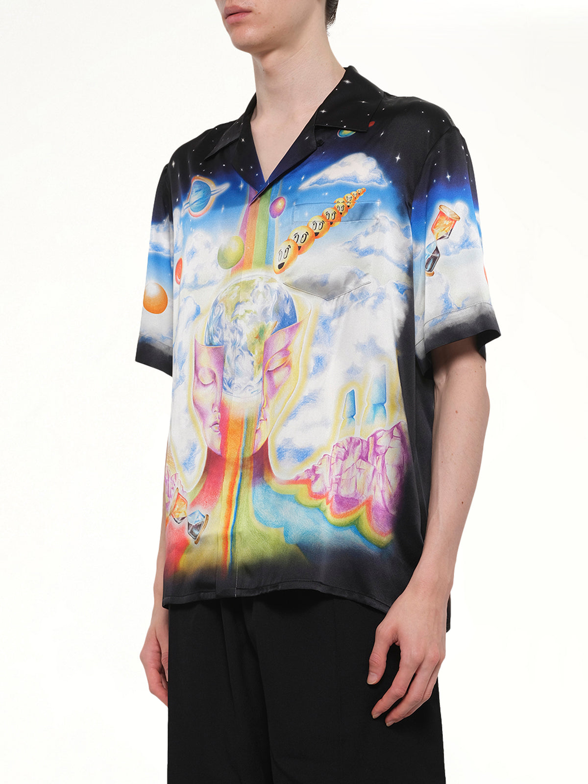The Essential Experience Cuban Collar SS Shirt in Black