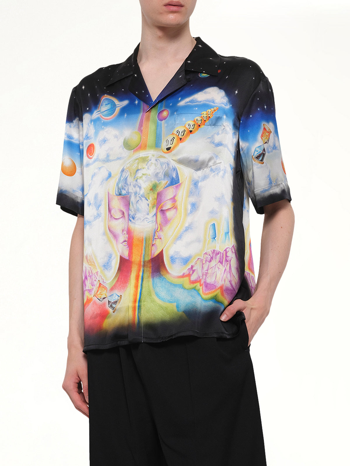 The Essential Experience Cuban Collar SS Shirt in Black