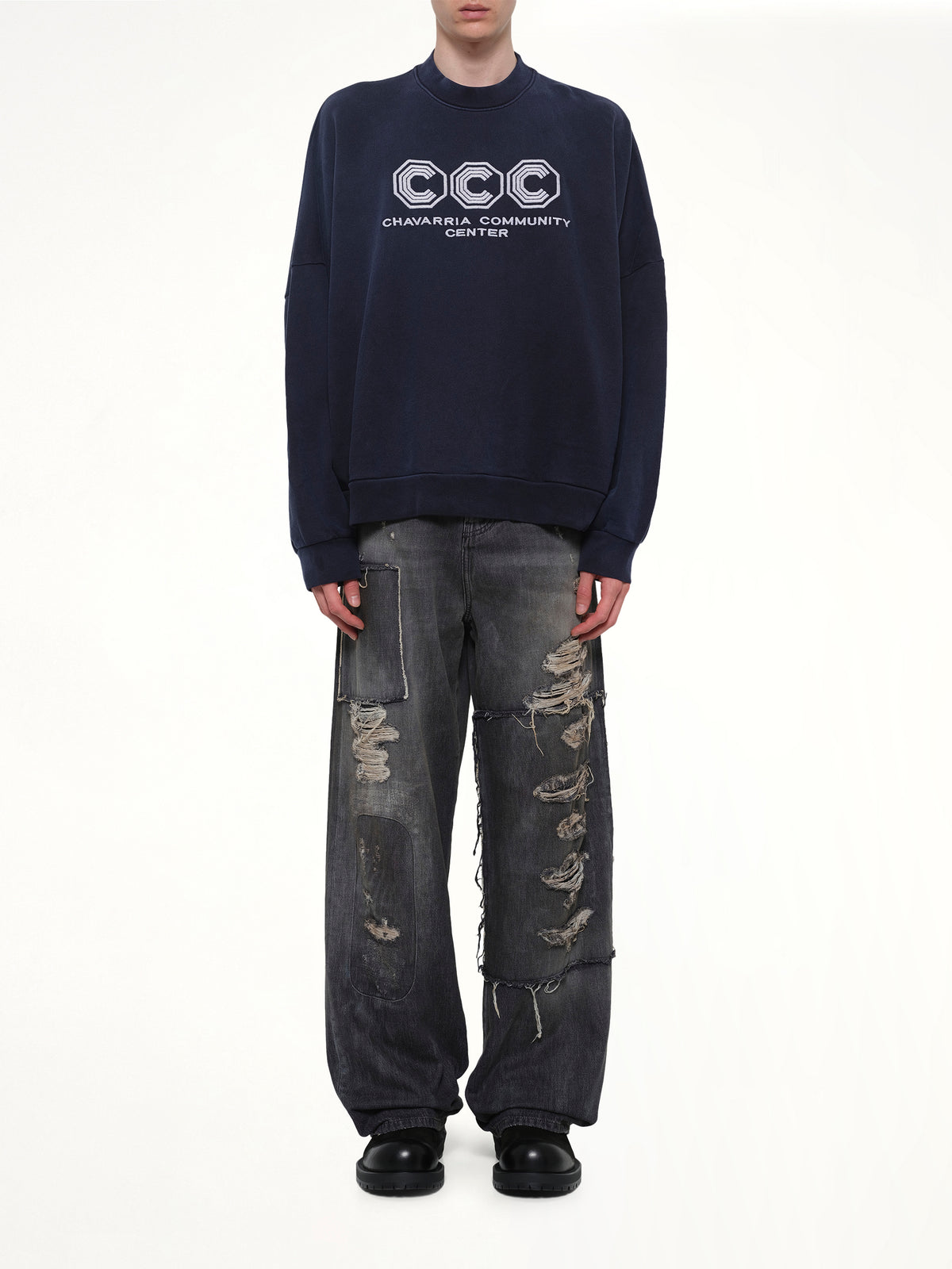 "CCC" Hooligan Sweatshirt in Peacoat