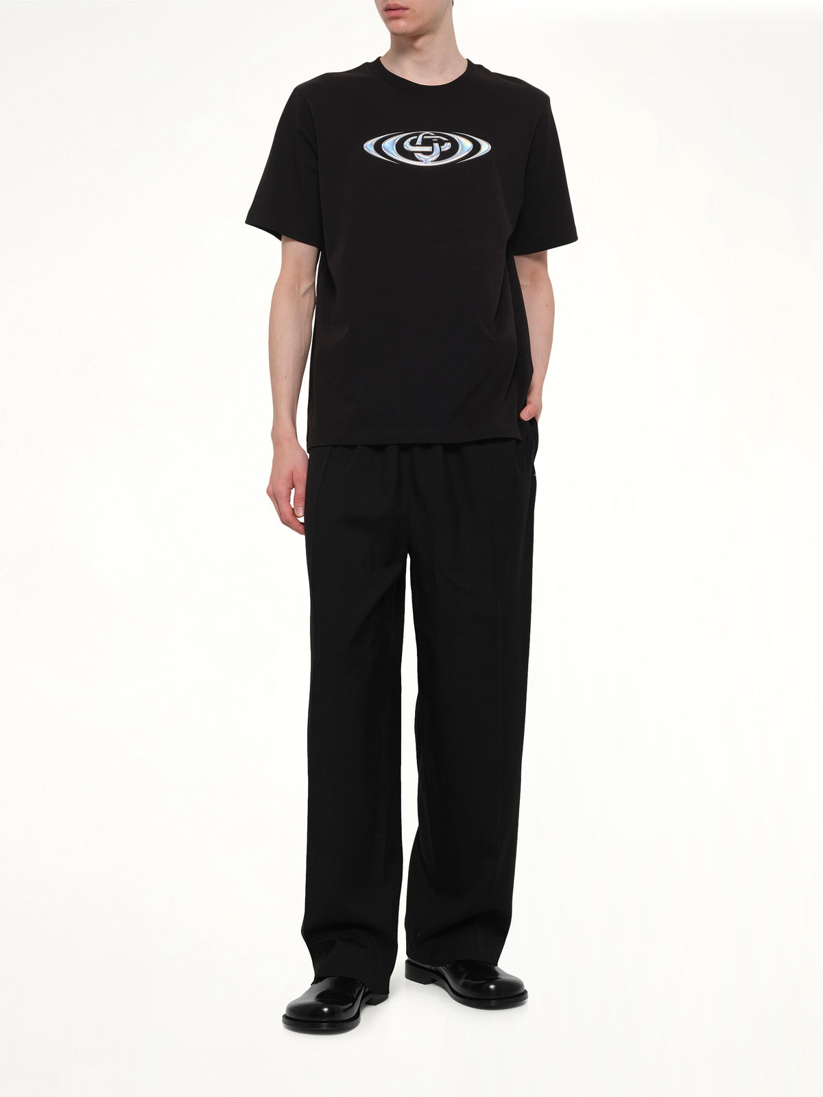 Warped Logo Classic T-Shirt in Black