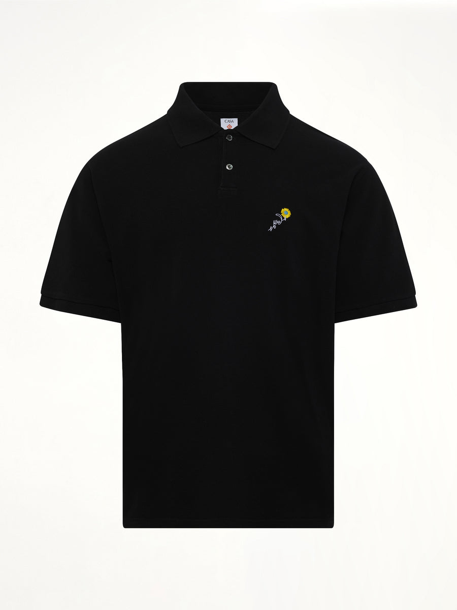 S/S Pique Polo in Black
