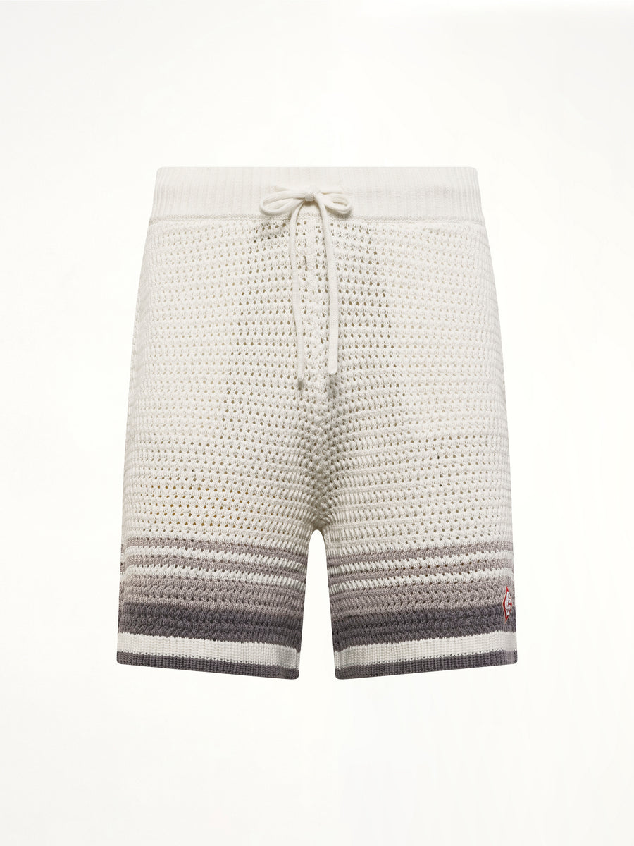 Crochet Shorts in White/Grey