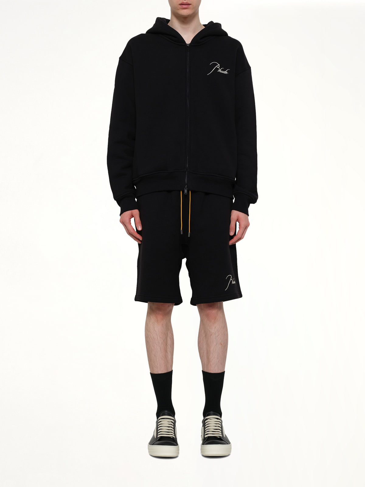 Classique Zip Up Hoodie in Black/White