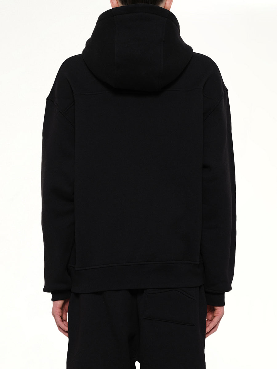 Classique Zip Up Hoodie in Black/White