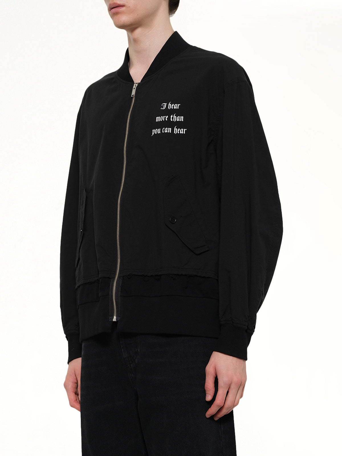 I Hear Bomber Jacket in Black
