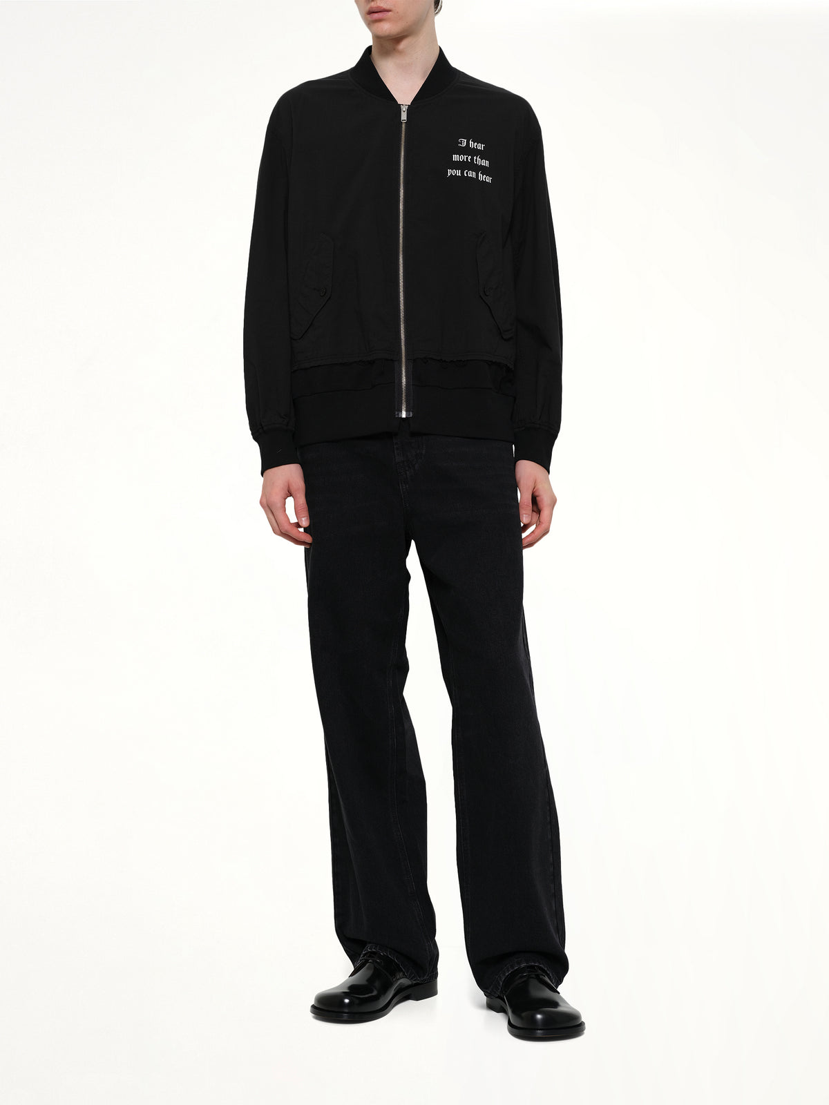 I Hear Bomber Jacket in Black